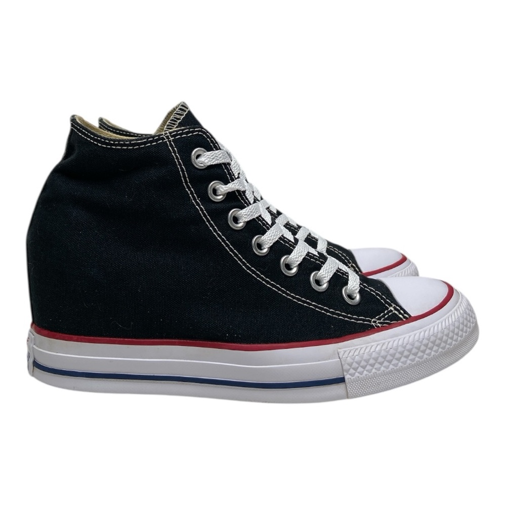 2016 Converse Chuck Taylor All Star Black Hidden Wedge Mid Top Sneaker - Picture 2 of 13